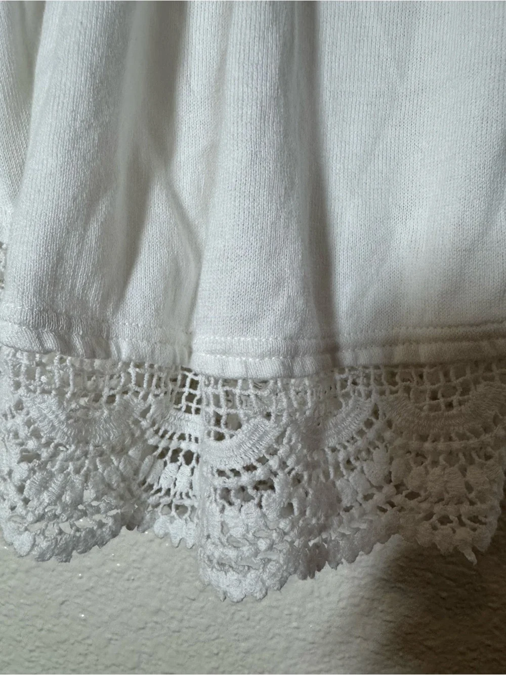 Free People White top with Black Embroidered Shoulders